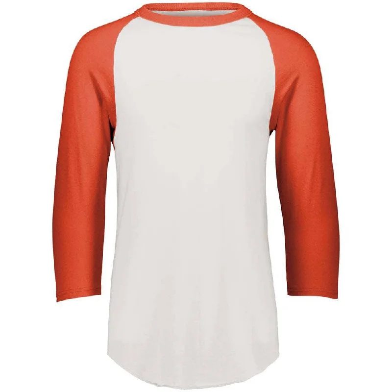 3-4 Sleeve Retro 2.0 Baseball Jersey White-Orange