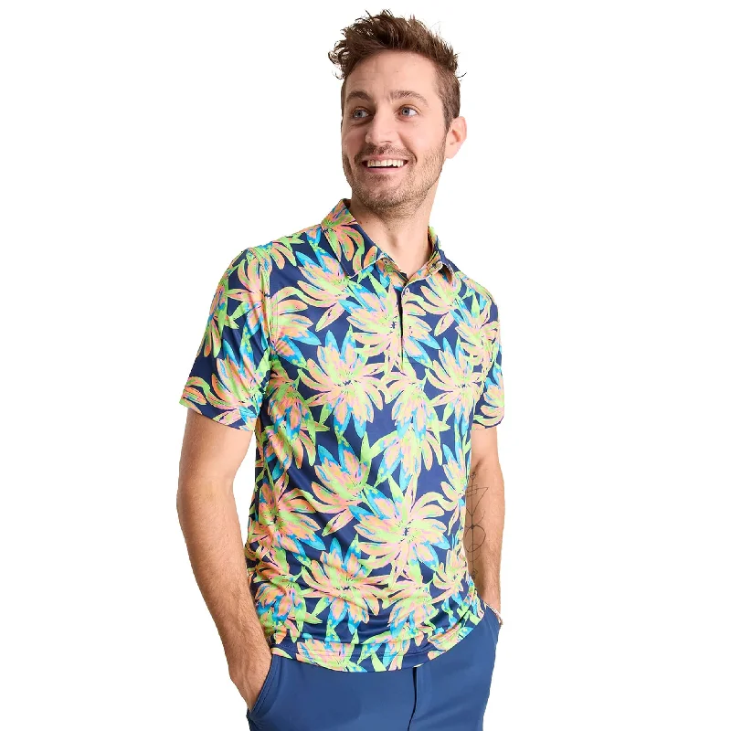 Chubbies The Ocean Flower Performance Polo Shirt - Bright Green - Pattern Base (Includes Plaids)