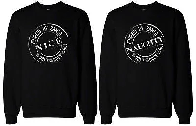 Naughty and Nice Sweatshirts for Best Friends BFF Matching Sweaters