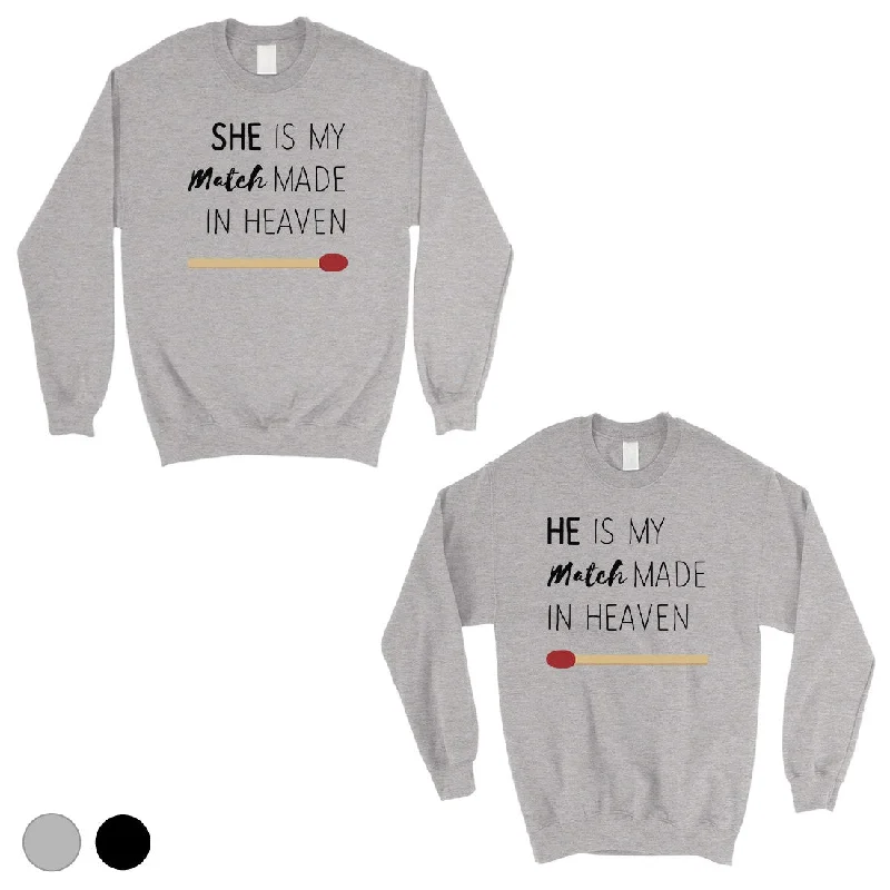 Match Made In Heaven Matching Sweatshirt Pullover Cute Wedding Gift