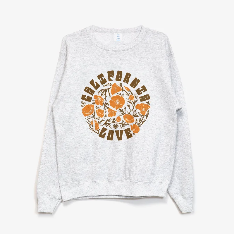 California Poppy Love Thrifty Crew Sweater