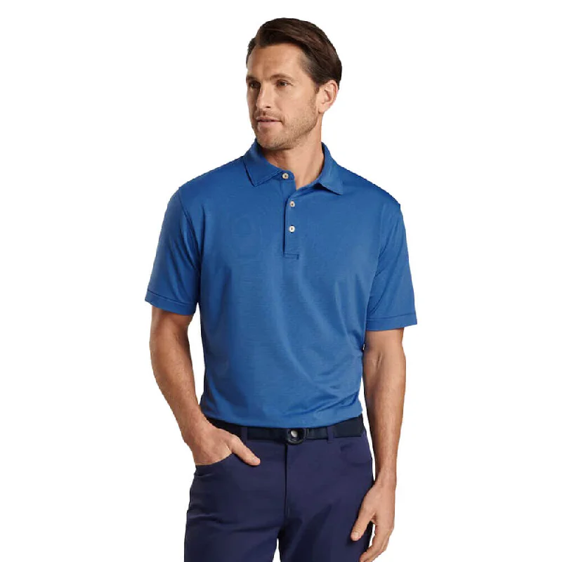 Peter Millar Jubilee Stripe Performance Jersey Polo Shirt - Sport Navy