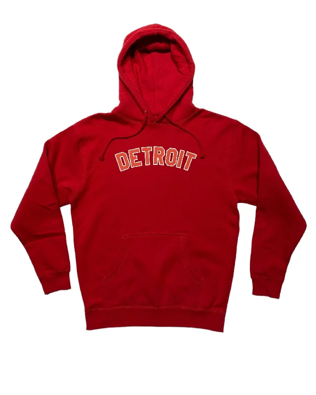 Ink Detroit -  Red & White print on Red Hoodie