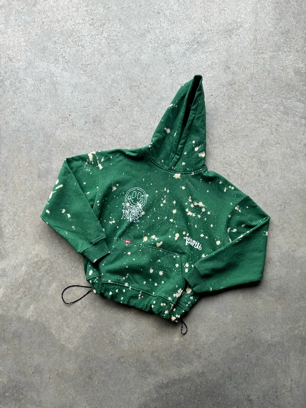 GREEN DIY RE-WORKED HOODIE