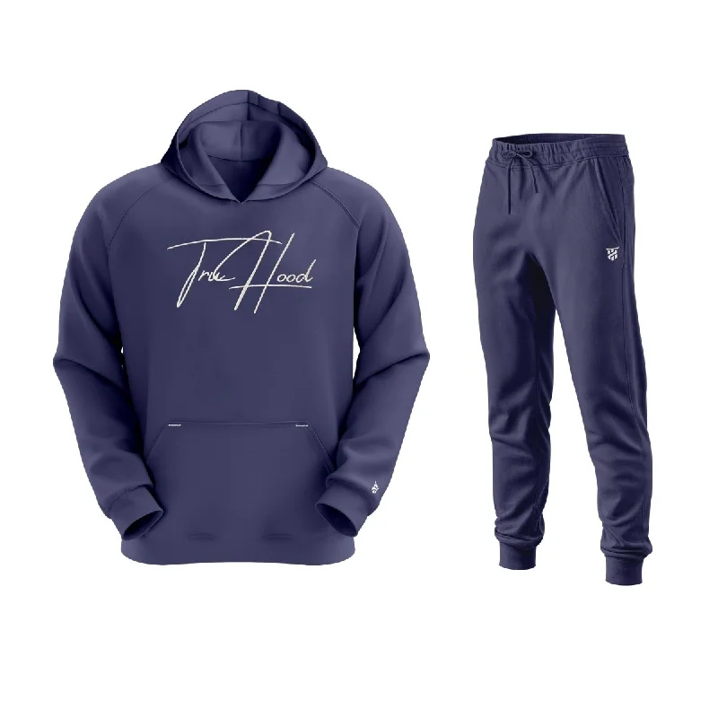 Premium Men's Navy Blue Hoodie & Tracksuit Set | Dark Blue & Royal Blue Options | OG Embroidery