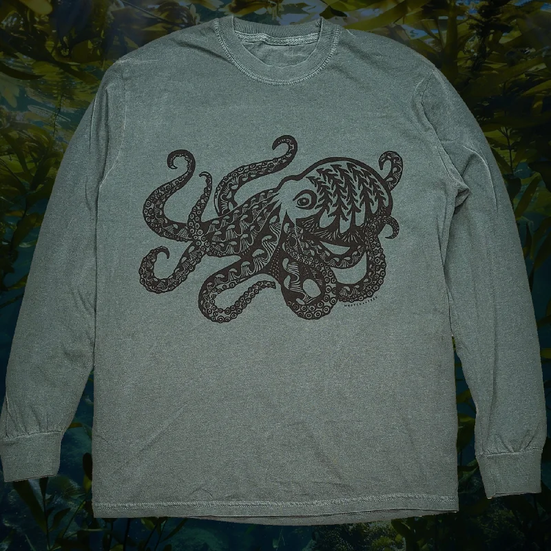 Adult Unisex Forest Octopus Long Sleeve tee