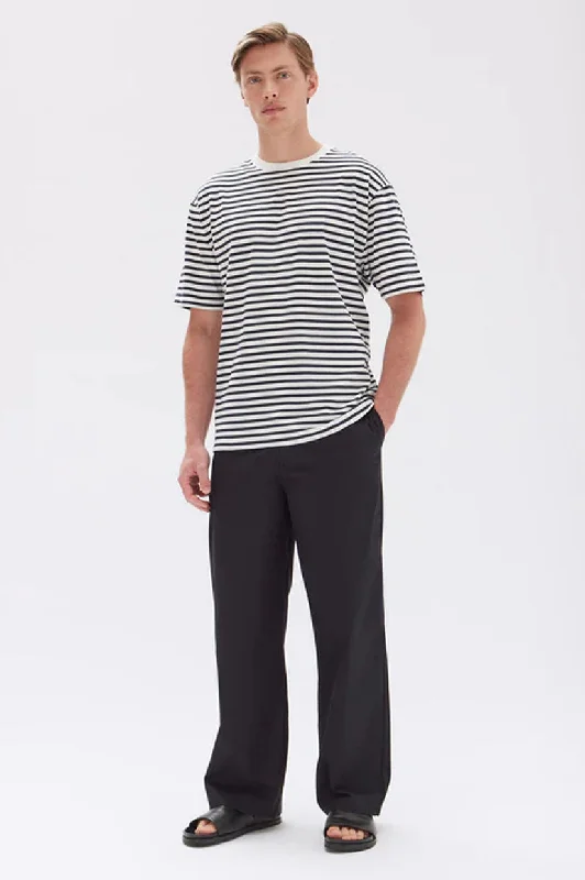 Assembly Harbour Stripe SS Tee - True Navy