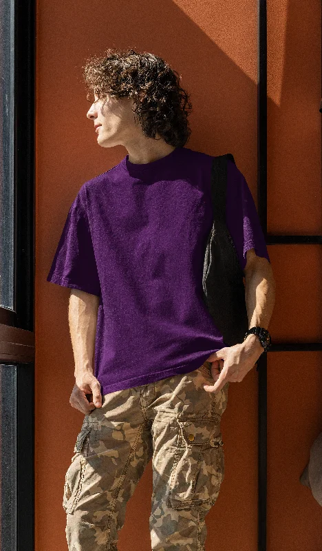 Basic Oversized T-shirt for Men: Purple