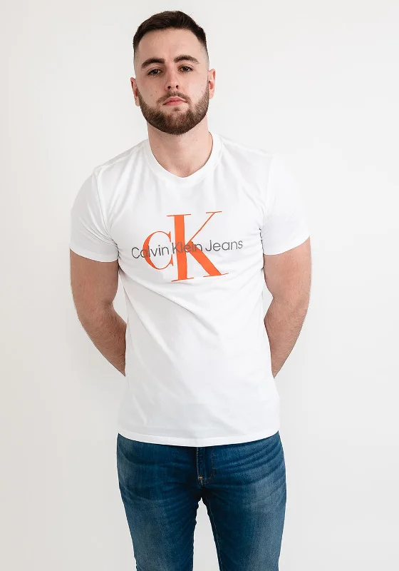 Calvin Klein Monogram T-Shirt, White & Orange