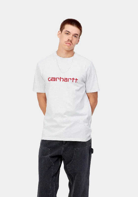 Carhartt Script T-Shirt, Ash Heather & Rocket