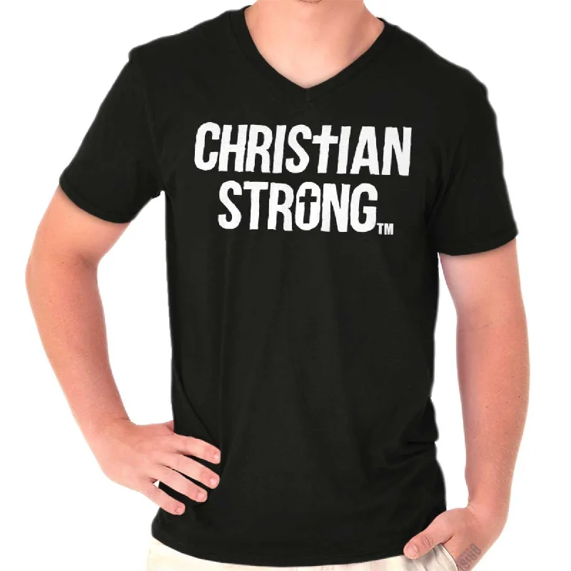 Christian Strong Logo V-Neck T-Shirt