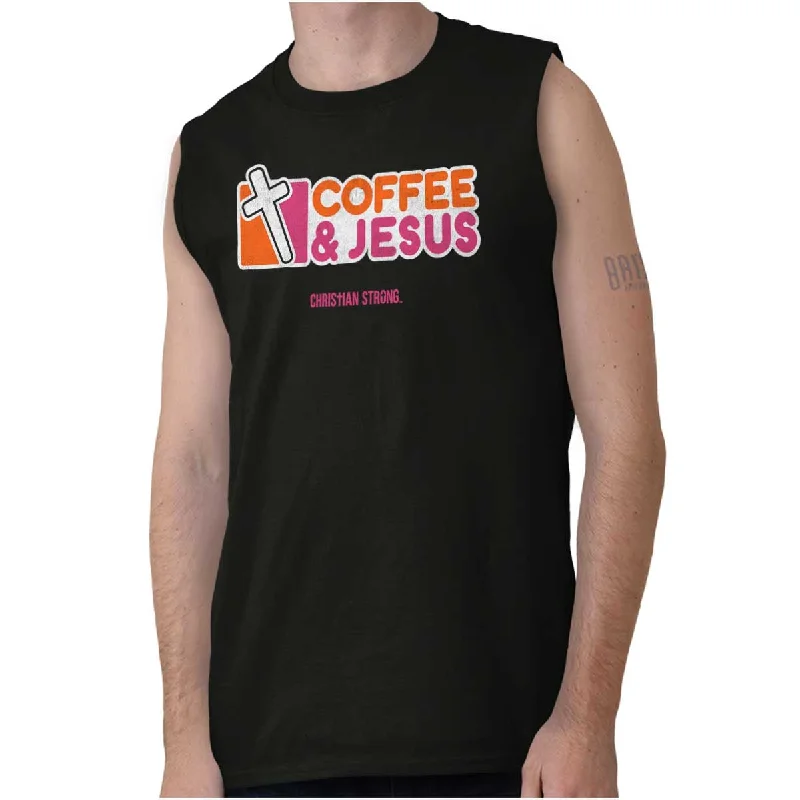 Coffee And Jesus Donuts Sleeveless T Shirt