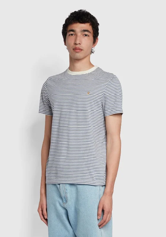 Farah Daytona Striped T-Shirt, Battleship Blue