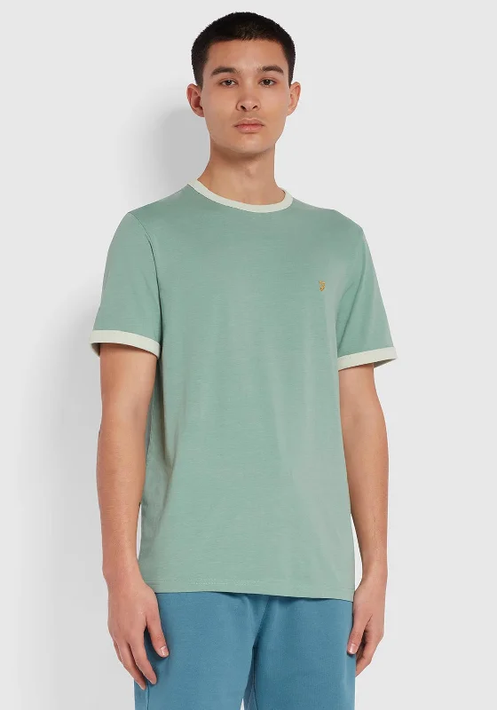 Farah Groves Ringer Organic T-Shirt, Jade Green