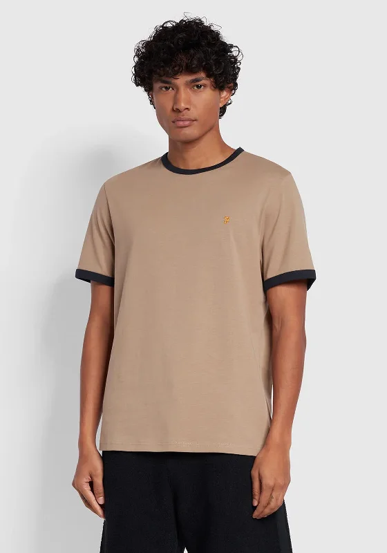 Farah Groves Ringer T-Shirt, Smoky Brown