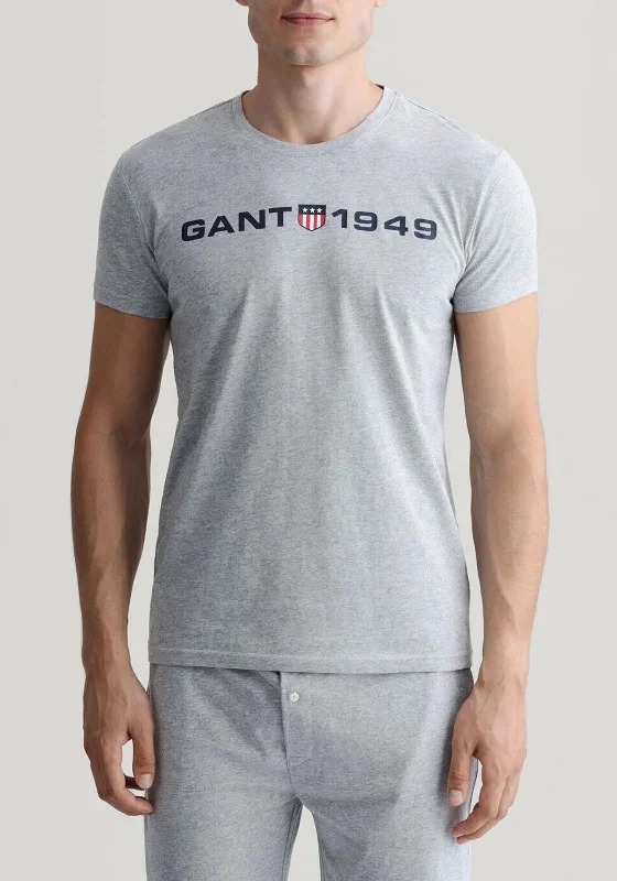 Gant Retro Shield T-Shirt, Grey Melange