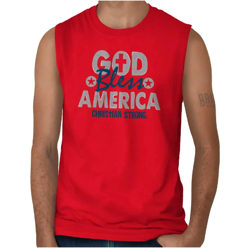 God Bless Patriotic Sleeveless T-Shirt