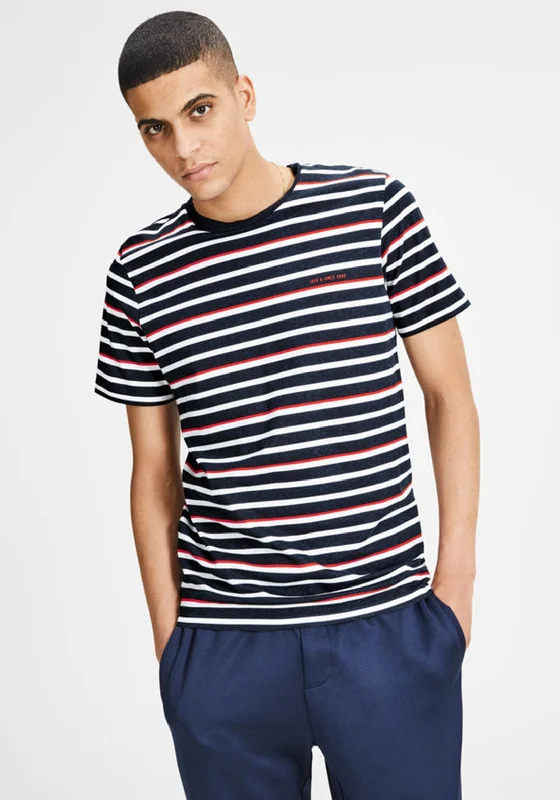 Jack & Jones Leo Striped T-Shirt, Navy