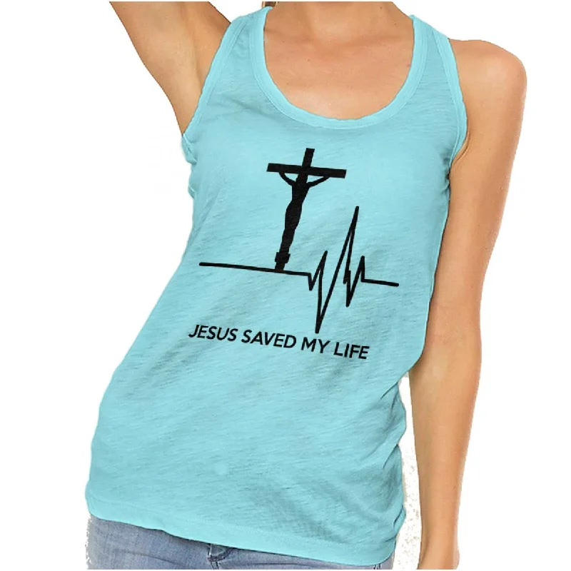 Jesus Saved My Life Racerback Tank