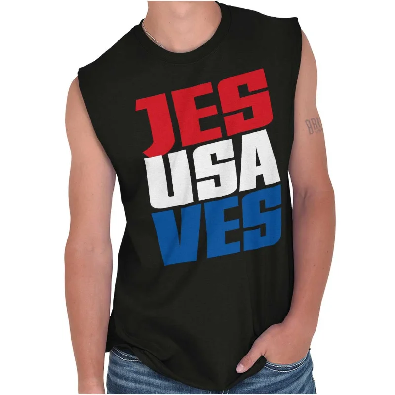 Jesus Saves USA Sleeveless T-Shirt