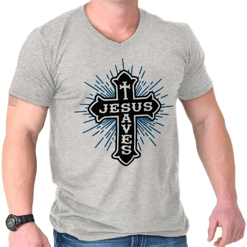 Jesus Saves V-Neck T-Shirt