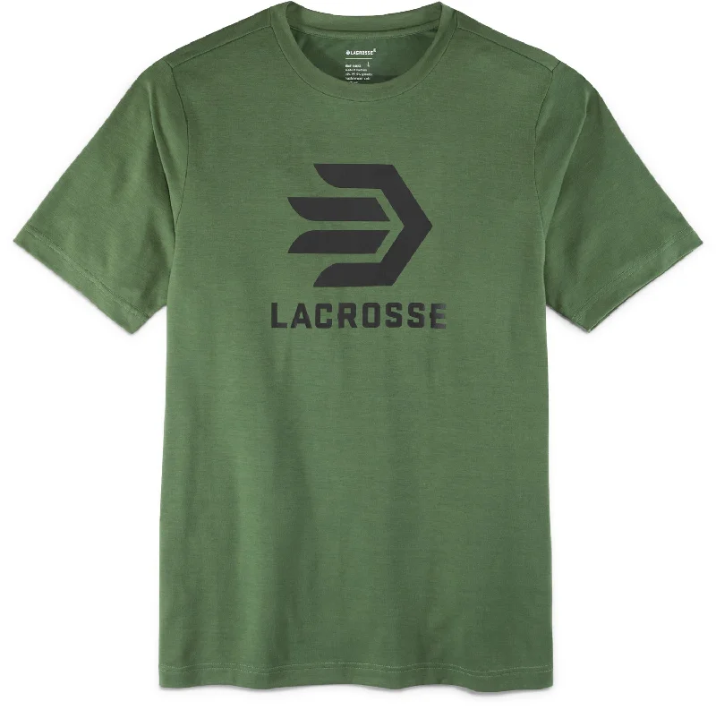 Lacrosse Mens Forever Forward Tee Green Poly/Spandex S/S T-Shirt