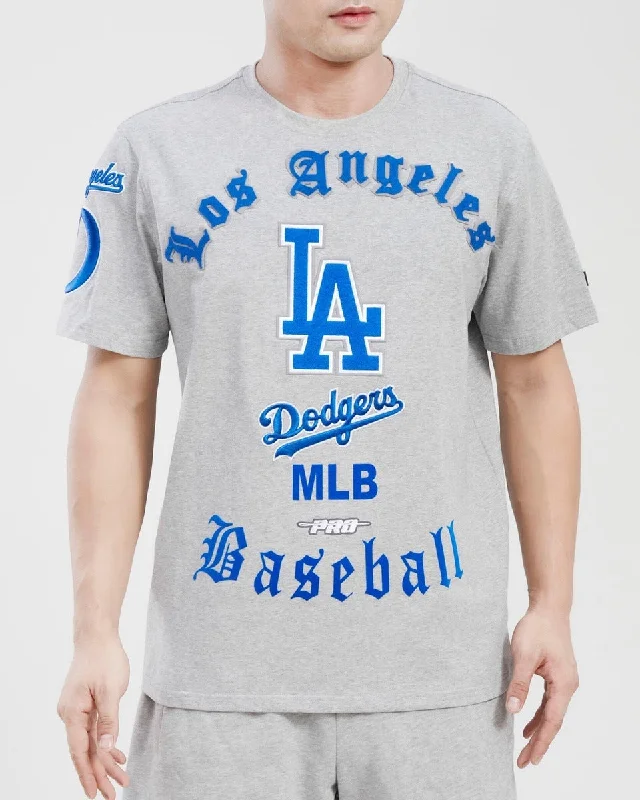 MLB LOS ANGELES DODGERS OLD ENGLISH MEN'S TOP (HEATHER GREY)