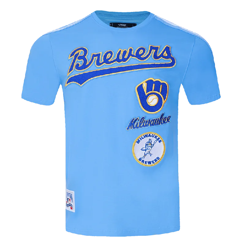 MLB MILWAUKEE BREWERS RETRO CLASSIC MEN'S STRIPED TOP (UNIVERSITY BLUE)