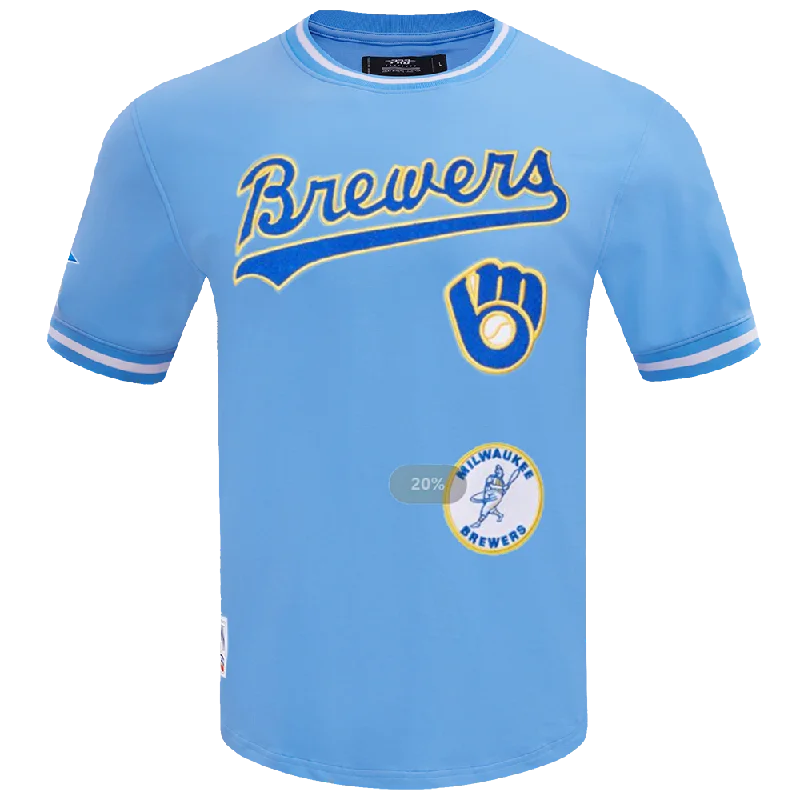 MLB MILWAUKEE BREWERS RETRO CLASSIC MEN'S TOP (UNIVERSITY BLUE)