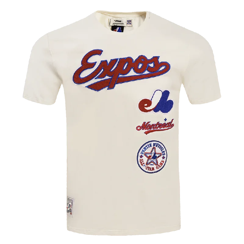 MLB MONTREAL EXPOS RETRO CLASSIC MEN'S STRIPED TOP (EGGSHELL/ ROYAL BLUE)