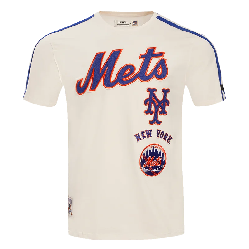 MLB NEW YORK METS RETRO CLASSIC MEN'S STRIPED TOP (EGGSHELL/ ROYAL BLUE)