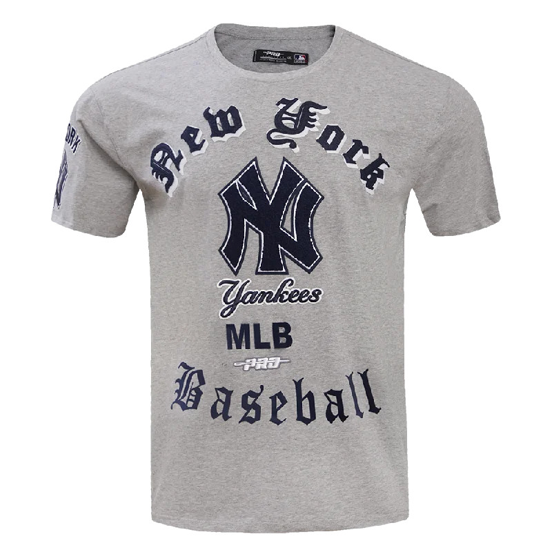 MLB NEW YORK YANKEES OLD ENGLISH MEN'S TOP (HEATHER GREY)