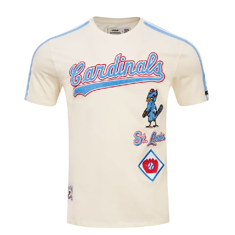 MLB ST. LOUIS CARDINALS RETRO CLASSIC MEN'S STRIPED TOP (EGGSHELL/UNIVERSAL BLUE)