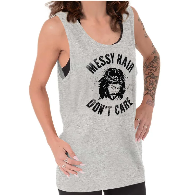 Messy Hair Jesus Tank Top