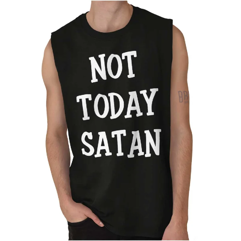 Not Today Satan Sleeveless T-Shirt