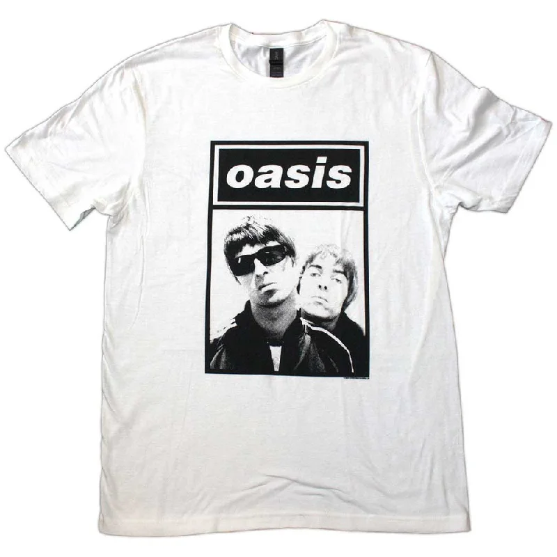 Oasis Official Noel & Liam Boxed Photo Design T Shirt White