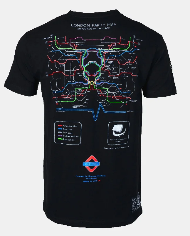 PARTY MAP T-SHIRT MENS BLACK