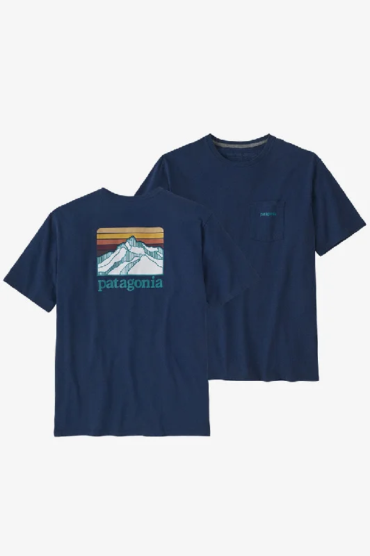 Patagonia Line Logo Pocket Responsibili Tee - Lagom Blue