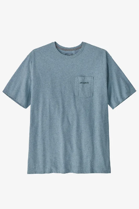 Patagonia Line Logo Pocket Responsibili Tee - Thermal Blue