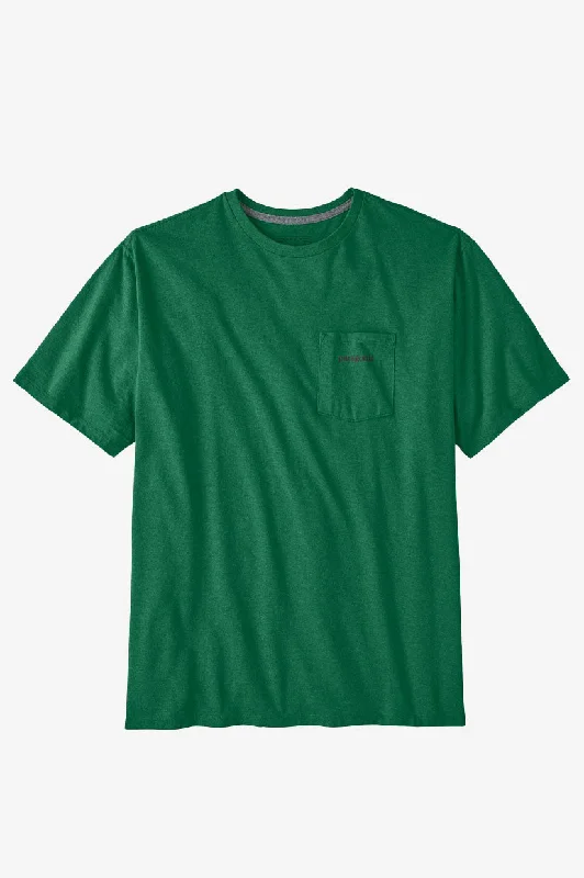 Patagonia Logo Ridge Pocket Responsibili Tee - Gather Green