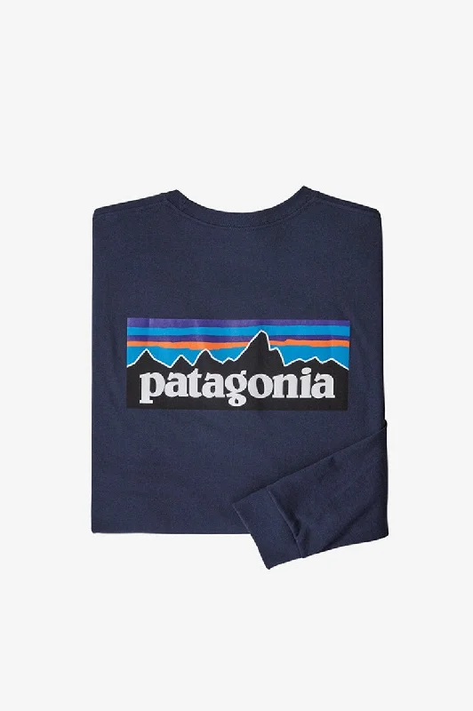 Patagonia L/S P-6 Logo Tee -  Classic Navy