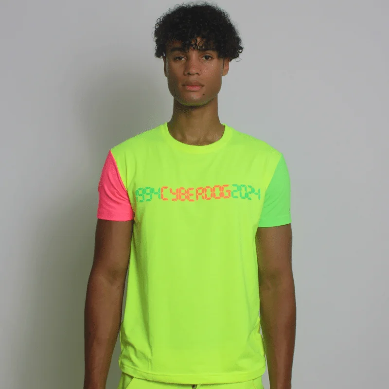 RAVE ON T-SHIRT MUTLI NEON MENS