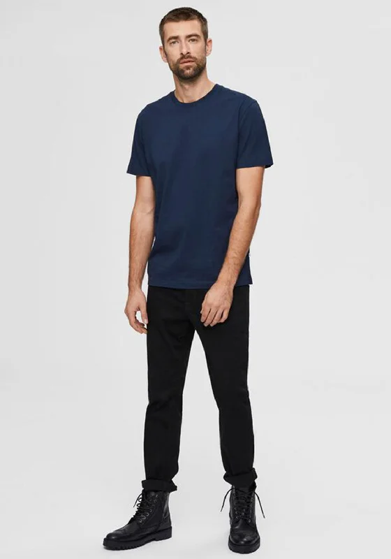 Selected Homme Compacted Organic T-Shirt, Navy Blazer