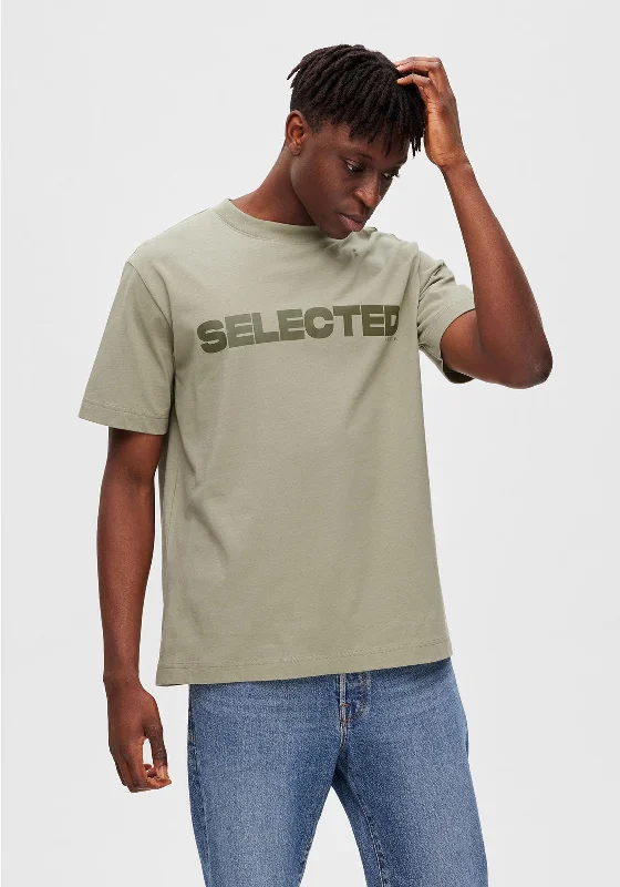 Selected Homme Alvar Print T-Shirt, Vetiver