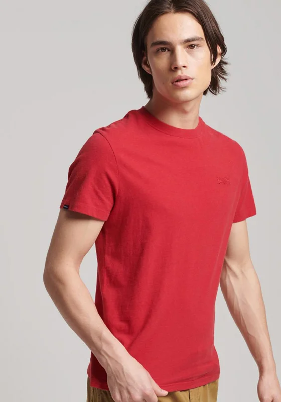 Superdry Vintage Logo Emblem T-Shirt, Work Red Marl