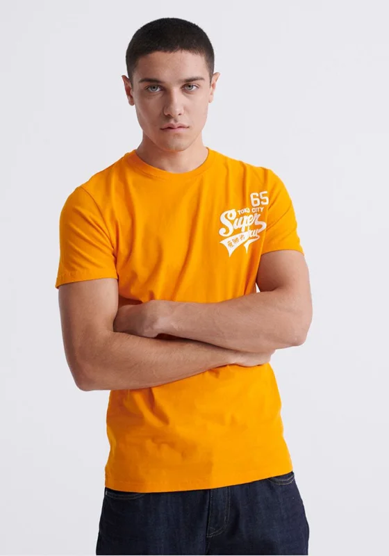 Superdry Script Classic T-Shirt, Vivid Marigold