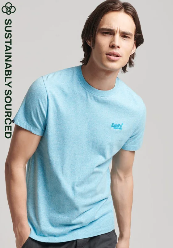 Superdry Vintage Logo Embroidered T-Shirt, Turquoise Sea Grit