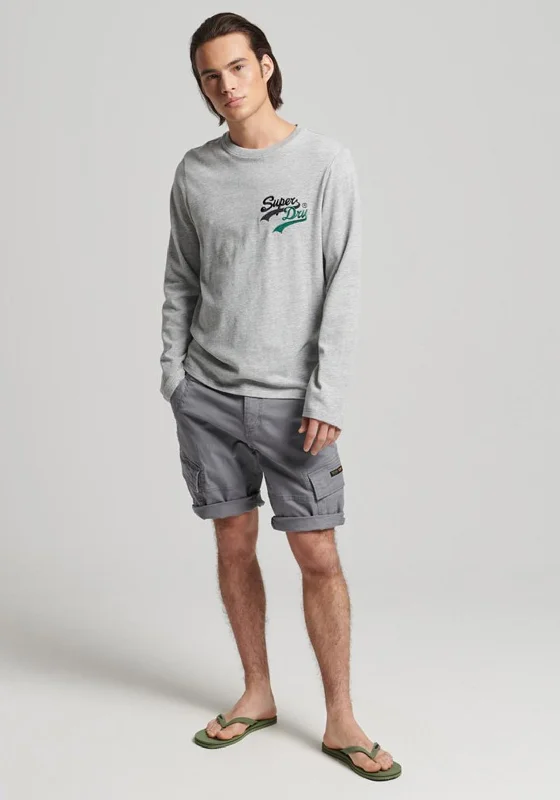 Superdry Vintage Logo Long Sleeve T-Shirt, Athletic Grey Marl