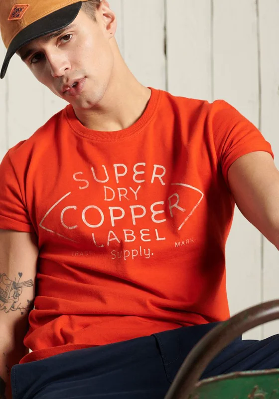 Superdry Workwear Graphic T-Shirt, Volcanic Lava Orange