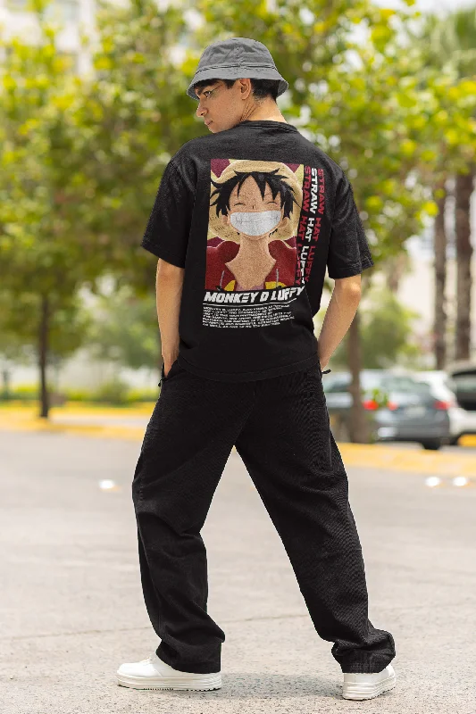 The Pirate King- Monkey D Luffy:  Anime- Oversized T-Shirts